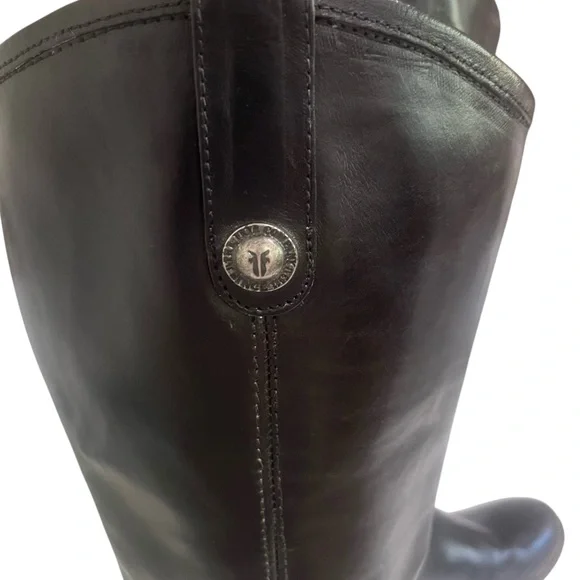 Frye Melissa Button Tall Black Leather Riding Boots Classic Fall Staple - Picture 4 of 16